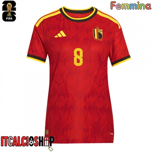 Belgio Youri Tielemans #8 Prima Maglia Femmina Mondiali 2026 Manica Corta